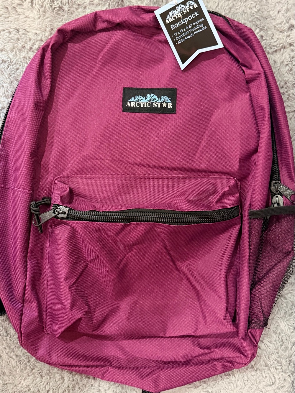 NWT Arctic Star Burgundy Backpack with Bonus Purple & Gray NWOT Backpack - Picture 2 of 5